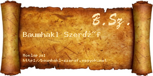Baumhakl Szeráf névjegykártya